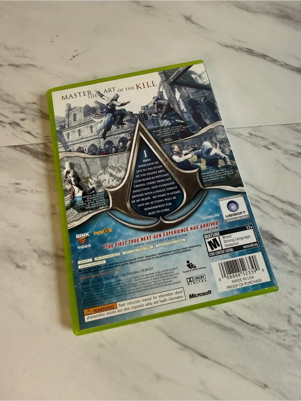 Original Assassin's Creed XBOX 360 Video Game - Complete CIB